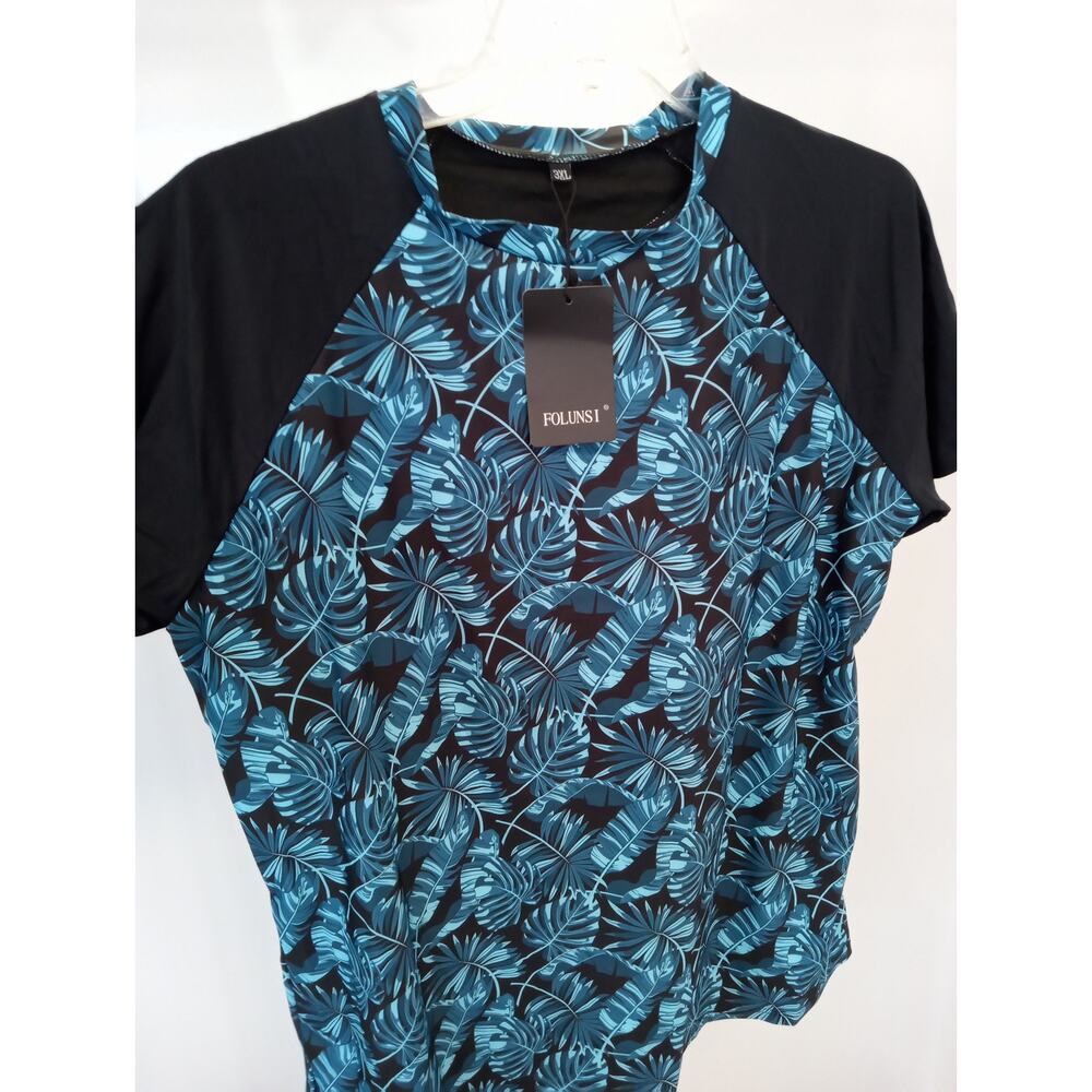 2 pc FOLUNSI *NEW with TAGS* Rashguard and Swimsuit Bottoms Sz 3X  0326